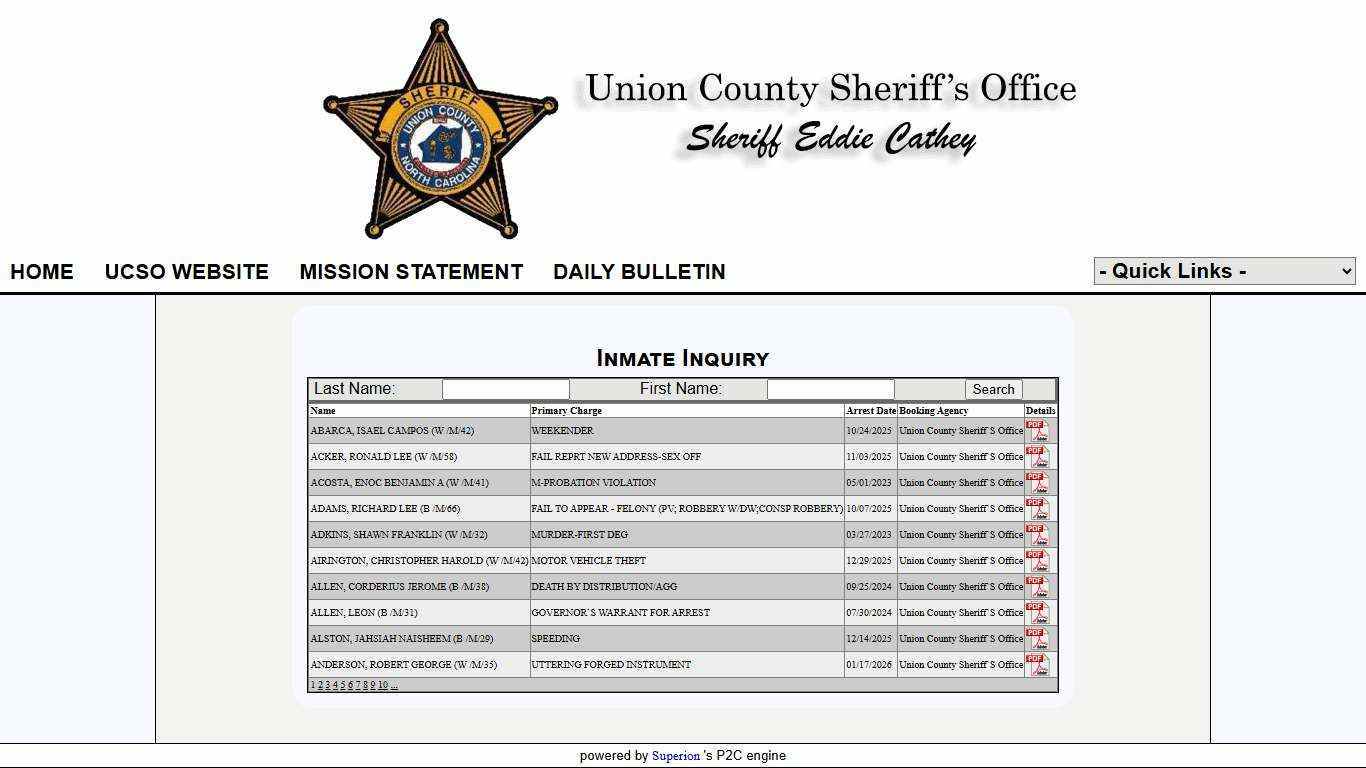 Union County Sheriff Office P2C
