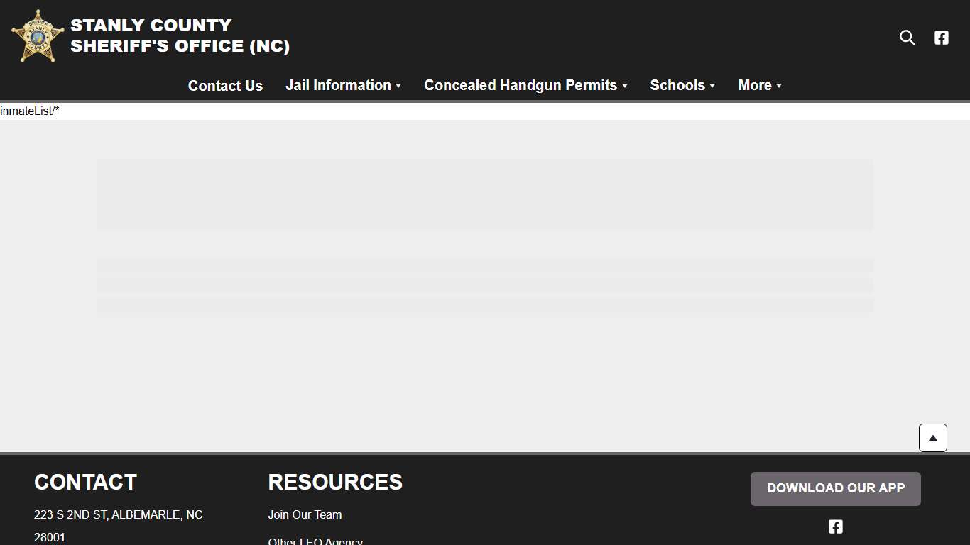 Inmates | Stanly County Sheriff’s Office NC